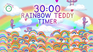 30 Minute Rainbow Teddy Countdown! Fun Visual Timer for Kids