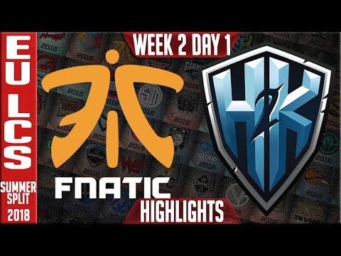 FNC vs H2K Highlights - EU LCS Summer Split 2018 Week 2 Day 1 - Fnatic vs H2K