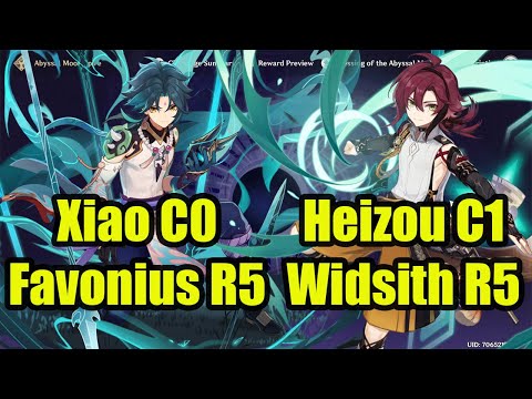 Xiao C0 Favonius R5 & Heizou C1 Widsith R5 Spiral abyss floor 12 Genshin Impact