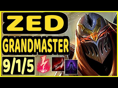 MILICA (ZED) - 9/1/5 KDA GAMEPLAY - EUW Ranked GRANDMASTER