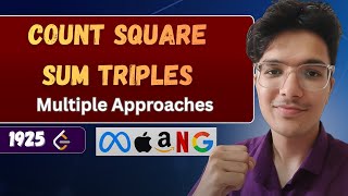 YouTube video 'Count Square Sum Triples | Leetcode 1925 | Multiple Approaches'