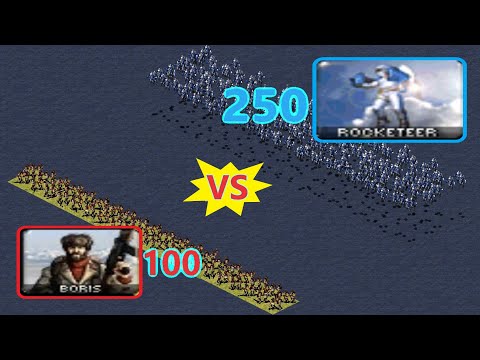 Boris vs Rocketeers - Same Cost - Red Alert 2