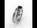 BAGUES DE FIANÇAILLES - LIO P, Bagues Argent & Diamant Noir Rond & Diamant Blanc