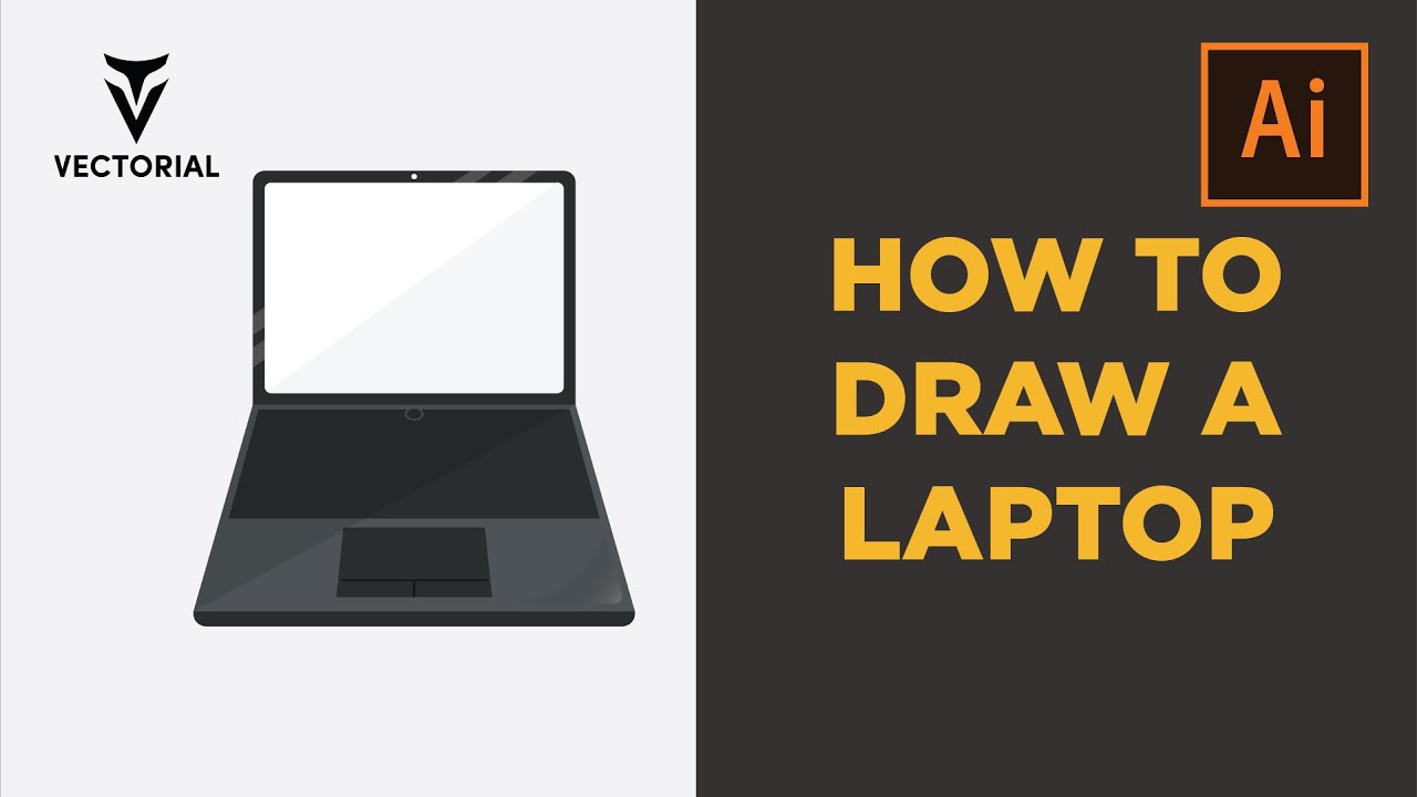 How to draw laptop in adobe illustrator