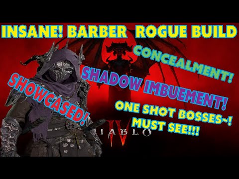[Show Cased!] Diablo 4 : INSANE ! Barber Heart Twisted Blades Rogue Build  #diablo4