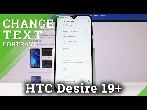 How to Activate High Contrast Text in HTC Desire 19+ | Change Display Settings