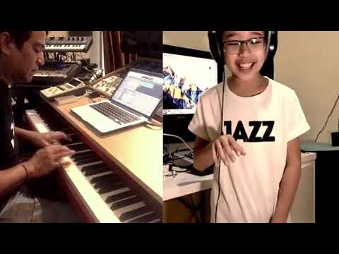 My grandson Nada with Indra Lesmana - virtual jamming