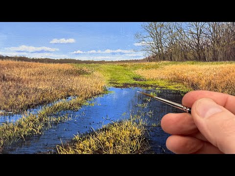 Painting a Hyper-Realistic Landscape in Acrylic Paints | Timelapse