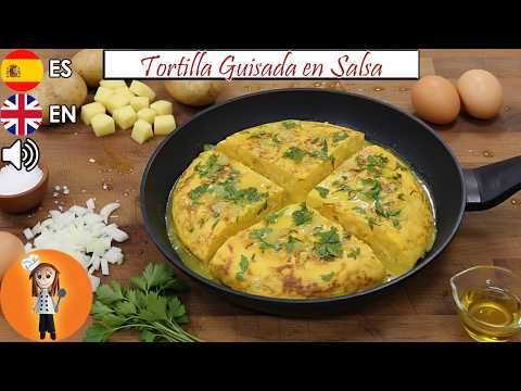 Tortilla Guisada en Salsa | Receta de Cocina en Familia