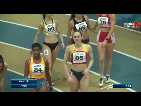 Finale A   60 metri Juniores Donne - Campionati Italiani Juniores e Promesse 2019