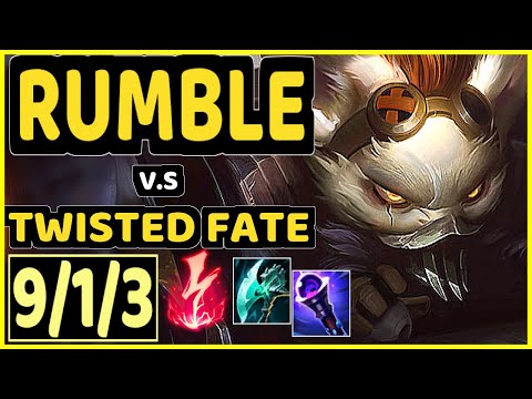RUMBLE vs TWISTED FATE - 9/1/3 KDA MID GAMEPLAY - BR Ranked GRANDMASTER