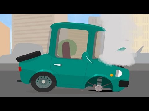 Große Panne und auf zum Autoservice! Cartoon für Kinder
