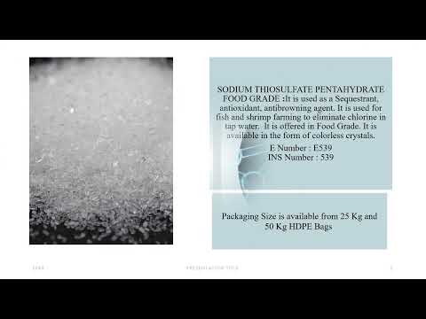Sodium Thiosulfate Pentahydrate Food Grade