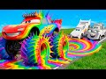 Rainbow Pit Transform In Big Small Lightning Mcqueen Mater Vs Pixar Cars Beam NG Drive