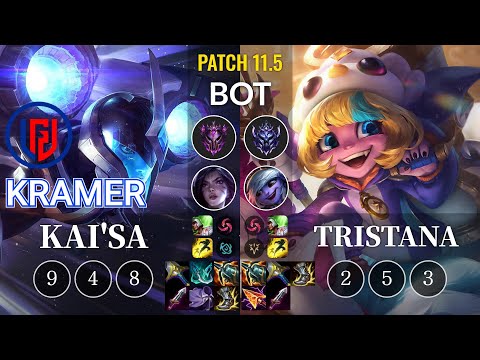 LGD Kramer Kai'Sa vs Tristana Bot - KR Patch 11.5