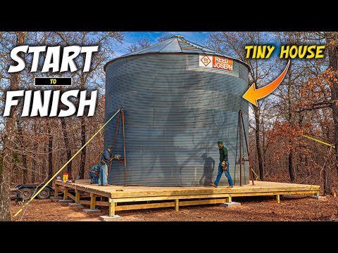 ( START to FINISH ) Grain Silo Build Time-Lapse for TINY HOUSE!