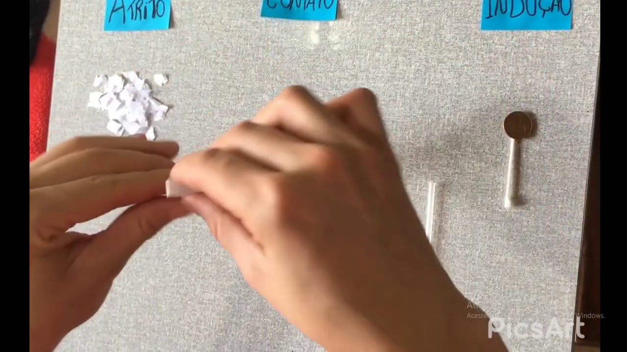 experimento de eletrostática: atrito, contato e condução