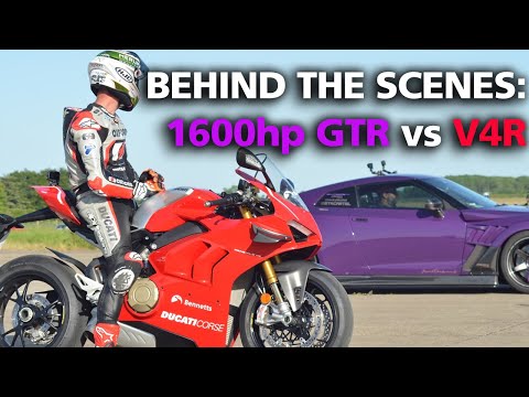 CarWow: Ducati Panigale V4R vs 1600hp Nissan GTR | Behind The Scenes