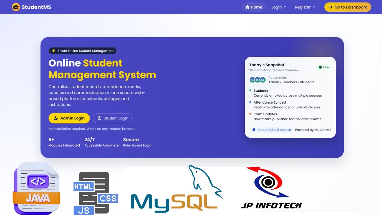 Online Student Management System | Java Final Year Project 2025