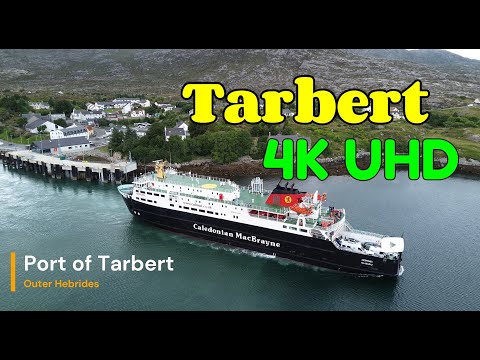 Tarbert ( Harris ) Ferry port / Outer Hebrides | Lewis and Harris | 4K UHD drone video