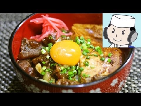 Bowl of rice topped with beef tendon♪ 肉めし♪