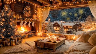 🎄Cozy Christmas Cabin 24/7🔥Instrumental Christmas Music With Fireplace❄️Relaxing Christmas Ambience