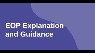 Senior Webinar Supplement: EOP Applications