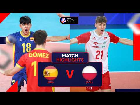 Highlights | Spain vs. Poland - CEV U18 Volleyball European Championship 2024 | Bronze Medal M