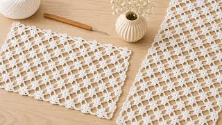 🤍One-Piece Crochet Design (Not Motif-Based)🤍Step-by-Step Tutorial for a Blouse and Runner