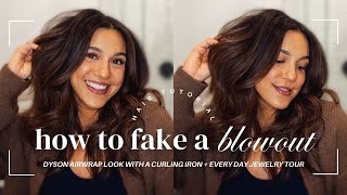 DYSON AIRWRAP CURLS WITH A CURLING IRON! HOW TO FAKE A BLOWOUT & JEWELRY TOUR (ft. Linjer) | 2024