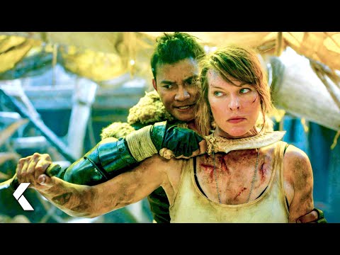 Hunter vs. Artemis Fight Scene - Monster Hunter (2020) Milla Jovovich, Tony Jaa