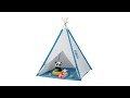 Tipi Spielzelt für Kinder Blau - Braun - Weiß - Holzwerkstoff - Textil - 124 x 154 x 124 cm