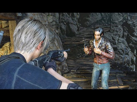 Luis Sera's reaction to Leon attacking him - Resident Evil 4 Remake