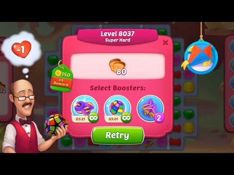 homescapes level 8037 | homescapes super hard level