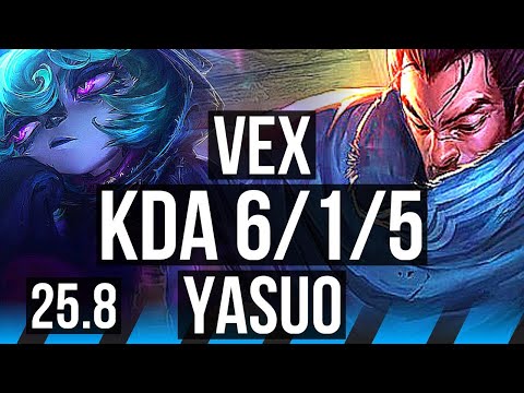 VEX vs YASUO (MID) | 6/1/5 | KR Grandmaster | 25.8