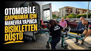 Otomobile Çarpmamak İçin Manevra Yapınca Bisikletten Düştü
