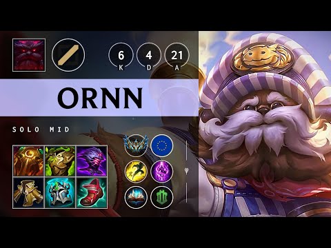 Ornn Mid vs Zed - EUW Challenger Patch 14.18
