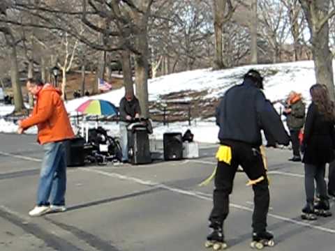 crazy techno dancer in central park