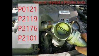 REDUCED POWER WARNING! P0121 P2119 P 2176 P0700 How to replace a Saturn VUE throttle body