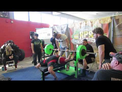 Phillip Brewer 490lbs all time raw record bench@ 165 RPS Dominion Long Island, NY