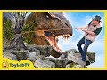 Giant T-Rex Dinosaur Chases Park Ranger Who Rescues Dino Eggs with Nerf