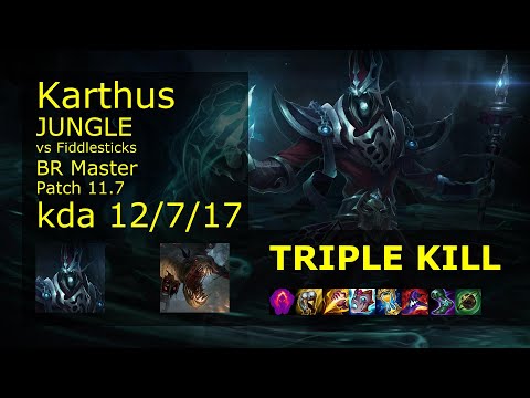 Karthus vs Fiddlesticks Jungle - BR Master 12/7/17 Patch 11.7 Gameplay