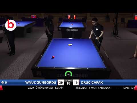 YAVUZ GÜNGÖRDÜ & ORUÇ ÇAPAK Bilardo Maçı - 2020 TK 1.ETAP ANTALYA-FİNAL 1/16