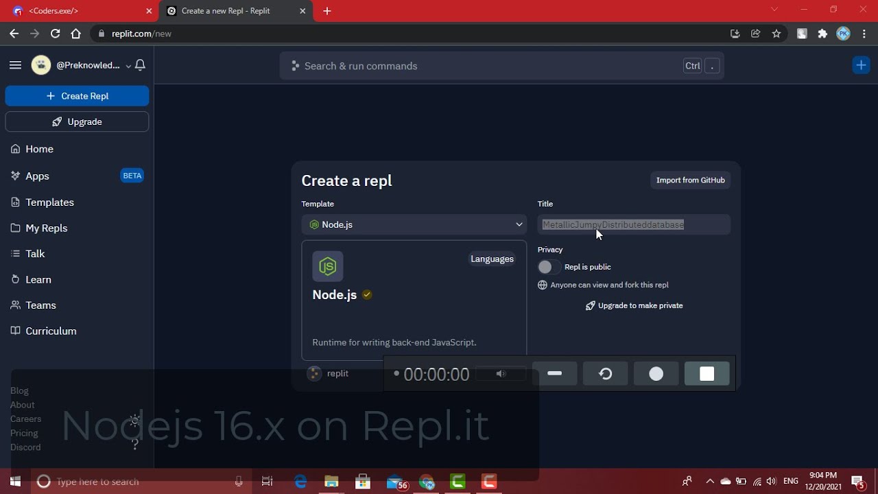 Any Node 10-16 Version in Repl.it