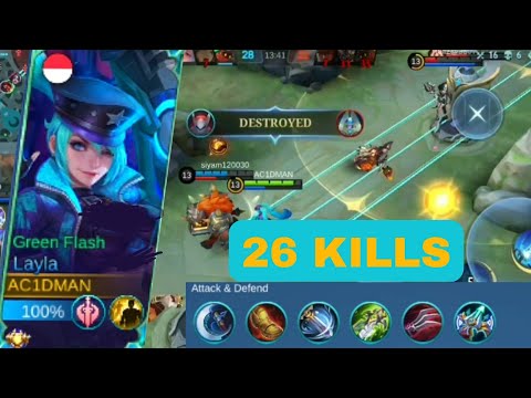 UNSTOPPABLE LAYLA | 26 KILLS | BEST DAMAGE BUILD | MLBB