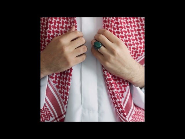 خاتم رجالي فضة مزين بحجر عقيق أخضر