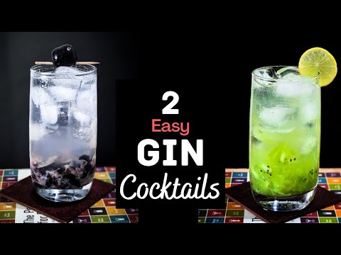 2 Easy GIN COCKTAILS at home for Summer | Gin cocktails with Kiwi and Jamun (Black Plum)| Gin Drinks