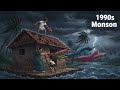 Kerala Monsoon ASMR Rainy Day Cooking In Mud Hut 1990 Luchi Palak Paneer Coconut Oil Kerala Style
