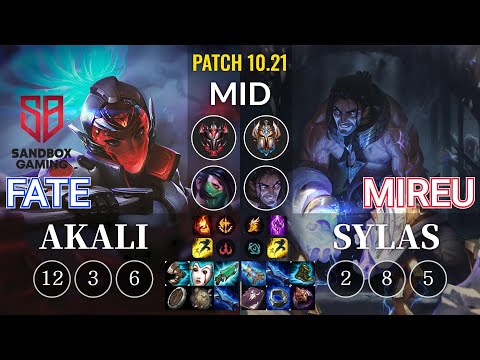 SB FATE Akali vs Mireu Sylas Mid - KR Patch 10.21