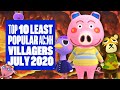 Top Ten Least Popular Animal Crossing: New Horizons Villagers (July 2020) - ARE THESE THE WORST EVER